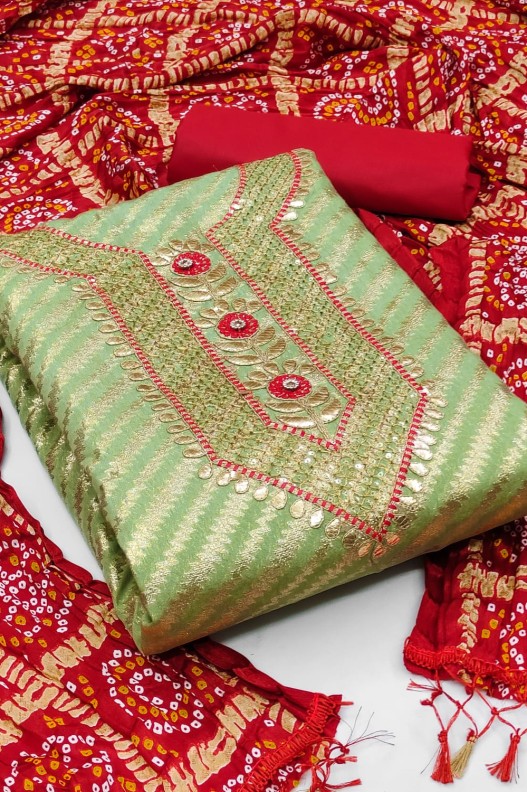 Festive wear Designer Gotta patti work Dress Material 